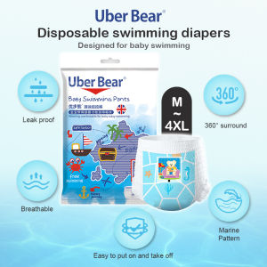 UBER BEAR 3/10pcs Baby Swimming Diaper Waterproof Pull-up Pants Newborn Baby Disposable Swimming Trunks For 3-23kg