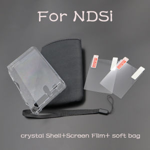 Full Set Plastic Crystal Protective Shell + Screen Protective Film + Carrying Storage Bag for 3DS/New 3DS/NDSL/NDSI Game Console