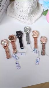 Jam Tangan Wanita Seven Minute 738 Analog Gerigi Tanggal Original Rantai Stainless Steel