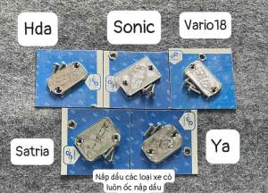Nắp dầu inox 304 có ốc salaya  honda và yamaha (phụ tùng dọn xe)