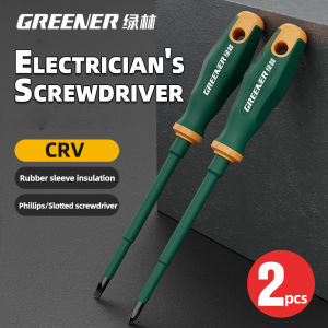 GREENERY Electrician Insulated Screwdriver Set Magnetic Phillips / Slotted Screwdriver Bits Current-Isolate Cross / Flat Driver