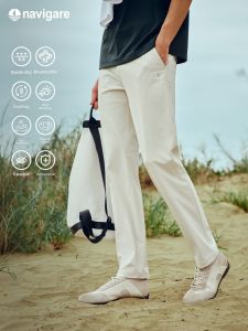 Navigare | Cool Feeling Mens White Casual Pants Straight Leg