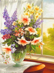 Gatyztory ดอกไม้ Lily DIY ภาพวาด HandPainted ภาพวาดสีน้ํามันผ้าใบสีตกแต่งบ้านของขวัญ 60 × 75 ซม.