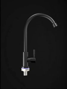 Vòi rửa chén bát nóng lạnh inox 304 sơn tính điện đen nhám cao cấp xoay 360 độ cổ bi bền bỉ khi sử dụng