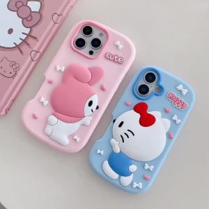 Sanrio | Ốp Điện Thoại Silicon Hoạt Hình Hello Kitty Dễ Thương Dành Cho iPhone 17/16/15/14/13/12 Pro Max Chống Sốc Chống Xước Nhẹ Chống Bụi