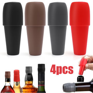 ขวดซีลซิลิโคน แบบมีหัวเข็มขัดกลับ เช่นเฉพาะ 4 ชิ้น สำหรับเครื่องดื่มจูกขวดไวน์ ชนิดเส้น 4 ชิ้น สำหรับการซ้ำ ได้ 4 ชิ้น