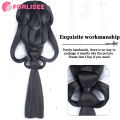 FORLISEE Synthetic Warring States Robe Wig Headdress Wei And Jin Style Bun Ancient Costume Back Hair Press Hair Bag Hanfu Wig. 