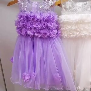 Newborn Toddler Baby Girls Dress Kids Flower Formal Evening Prom Gown Infant Clothes Child Elegant Toddler Christening Princess Costume Dress for 3 6 9 12 18 24 Months