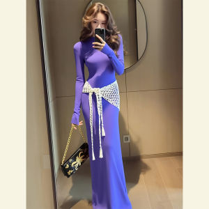 SHANGSHA | French Elegant Slim Fitting Knitted Dress