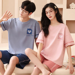Couple Pajamas Summer Pure Cotton Short Sleeve Half Sleeve Male and Female High School Student Dormitory 2024 New Homewear Suit