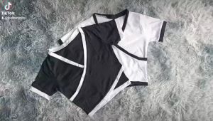 Áo croptop cổ tim viền thời trang XINSO cao cấp chất thun gân chính phẩm mềm mịn co giãn tốt