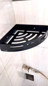 Kệ góc nhà tắm inox 304 sơn đen kèm keo dán Hobby Home Decor KG3