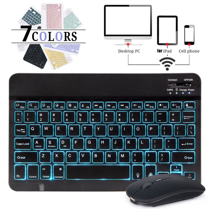 【24h delivery】Backlit Wireless Bluetooth Keyboard and Mouse with light