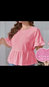 MYT- FELICE Peplum top- stretch eyelet fabric- with sizes-comfy wear-ladies wear