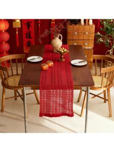 Chinese New Year Red Lace Tablecloth