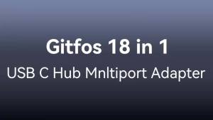 Giftos USB Hub 18 in 1 USB 3.2 Hub with 4K HDMIPD 100W45W Charge10Gbps USB for LaptopMaciPhone 17/16iPad
