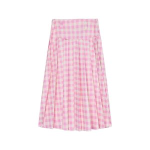 Váy Dài Chữ a Cạp Cao Kẻ Caro Màu Xanh Trắng Cho Nữ Váy Che Mông Váy Dài Váy Xếp Ly Váy Phong Cách Hàn Quốc Váy Mùa Hè