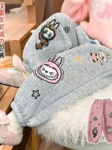 Quần Nỉ Lót Lông Cừu Dày Cho Bé Gái Mùa Thu Đông Quần Dài Thể Thao Cotton Polyester Quần Dài Thường Ngày Cho Bé Gái