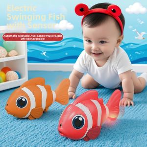 BTOP | Đồ Chơi Cá Clown Tự Động Tránh Va Chạm & đu đưa Giáo Dục cho Bé 0-3 Tuổi