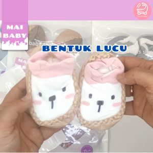 Mai Baby Sepatu Moccasin Anak Bayi Kaos Kaki Gambar Binatang Dengan Anti Slip Prewalker Newborn