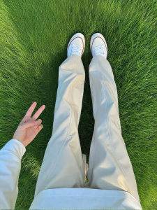 กางเกงคาร์โก้ทรงหลวมสไตล์อเมริกันสำหรับผู้ชาย กางเกงขายาวทรงตรงเอวกลาง ทรงหลวม สไตล์ลำลอง