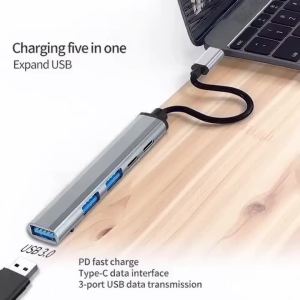 kebidumei | USB C HUB Type C to USB3.0 Docking Station 5 In 1 Multifunction Splitter OTG Adapter Computer Accessories For Lenovo Macbook Pro