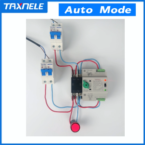 TAXNELE Single Phase Din Rail PV ATS 2P 63A 100A 125A Dual Power Automatic Transfer 220V Electrical Selector Switches Uninterrupted