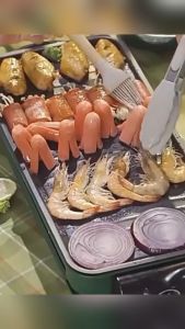 Electric BBQ Grill Electric Barbecue Pan Hot Pot Kuali Panggang Periuk Pemanggang Steak Frying Pan Teppanyaki Steamboat Smokeless Stove Grill