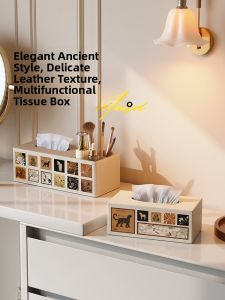 Meisda Luxury Vintage Car Use Tissue Box Remote Control Living Room Desktop Storage Box Household Drawing Paper Box Organizer