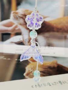 Mermaid Legend Original Glaze Colorful Fish Tail Mobile Phone Lanyard USB Flash Drive Pendant Sakura Tassels Mobile Phone Charm