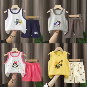 Baby Summer Outfit Set Boys Sporty Sleeveless Thin Cotton Vest And Shorts Childrens Clothing Boys And Girls Shorts