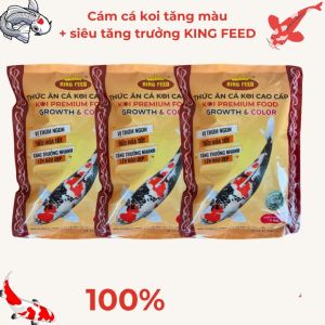 Cám cá koi thức ăn cá koi TĂNG MÀU và siêu tăng trưởng KING FEED gói 1kg Hàng chất lượng cao