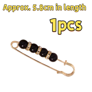 1/4PCS Pearl Rhinestone No‑Sew Waist Tightener Pin Decor Lapel Pin for Jeans Skirt Clothes Adjustment Accessory