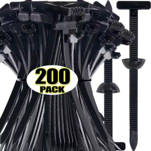 200pcs Wholesale Cable Tie Buckle Nylon Universal Self-locking Zipper Bracket Clamping Bands for Car Repair Fix Wires Tie Accessories