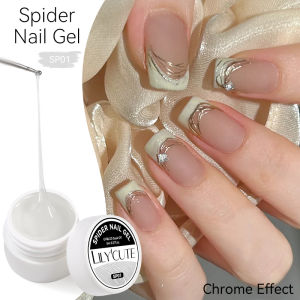 LILYCUTE 8ml White Black Silver Spider Nail Gel Natural Dark Flashy Drawing Painting UV Gel Nail Varnish Nails Art Design