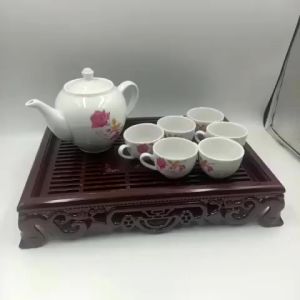 Combo 1 ấm và 6 chén hoa hồng hàng bát tràng đẹp