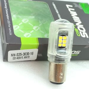LAMPU STOP REM LED NINE S25 GS1 BAYONET 16 MATA NON STROBO / TIDAK KEDIP ORIGINAL ASLI LUXIMOS