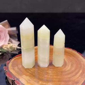 Natural Green Afghanistan Jade Crystal Point Wand Hexagonal Prism Tower Healing Stone Home Desktop Decor Gift