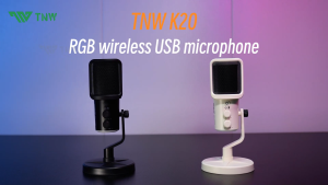TNW K20 USB Condenser Microphone RGB Gaming Mic Smart Noise Reduction For PCPhoneStreamingGaming