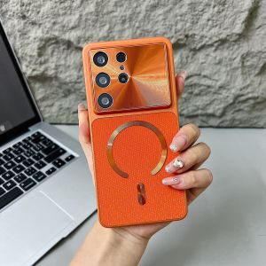 szhaiyu | For MagSafe Magnetic Wireless Charger Phone Case for Samsung S26 S25 S24 S23 S22 Ultra Luxury Lens Camera Protective Back Cover