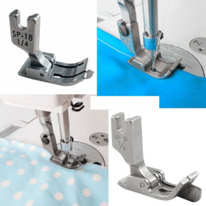 2Pcs Hinged Right Raising Presser Foot With Guide for Top-Stitch Size 1/4 1/8 inch For Industrial Sewing Machines Flat Car Moving Edge Single Needle Flat