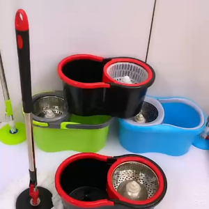 At.market ไม้ถูพื้น ถังปั่นสเเตนเลส/ถังปั่นพลาสติก พร้อมไม้ม็อบ แถมผ้าม็อบมาให้ 2 ผืน ถังปั่น Spin Mop