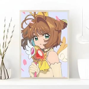 Bandai | Oil Painting By Number Kit Cardcaptor Sakura Kinomoto Syaoran Li Magic Anime Canvas Wall Art for Adults Home Decor Frameless