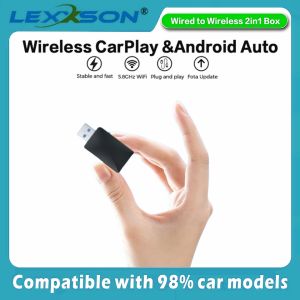 2in1 Wireless CarPlay Dongle Wireless Android Auto Adapter AI Smart Box Car Intelligent Systems For Car With Wired CarPlay