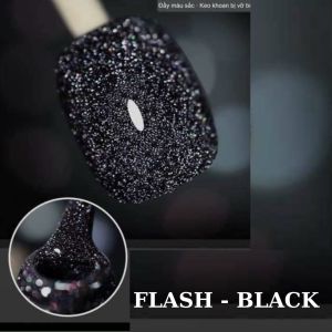 Sơn gel móng tay nhũ frash đen black Sơn cao cấp nhũ flash siêu sáng màu đen chính hãng