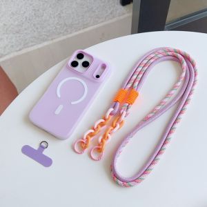 Magnetic Lanyard Case For iPhone 18 Pro Max 17 14 12 11 13 15 16 Plus Air Shockproof Candy Crossbody Neck Cord Braid Strap Cover