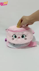 Waist Bag Unicorn - Tas Pinggang / Tas Selempang Anak - Motif Unicorn Bulu - Sling Bag Anak - Tas Lucu