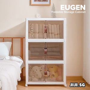 EUGEN Foldable Storage Cabinet / Stackable / Foldable / Moveable with Castors / Container