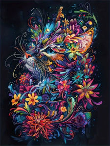 HUACAN Diamond Painting News 2026 Cat Animal Rhinestones Square Round Drill Diamond Mosaic 5d Abstract Flower Full Kits