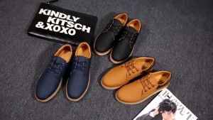 Giày da nam kiểu Oxford cao cấp đế gỗ phíp da bò thật